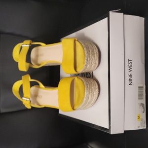 Nine West Yellow Wedge Sandal 9M